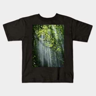 Deep forest with green leaves Kids T-Shirt